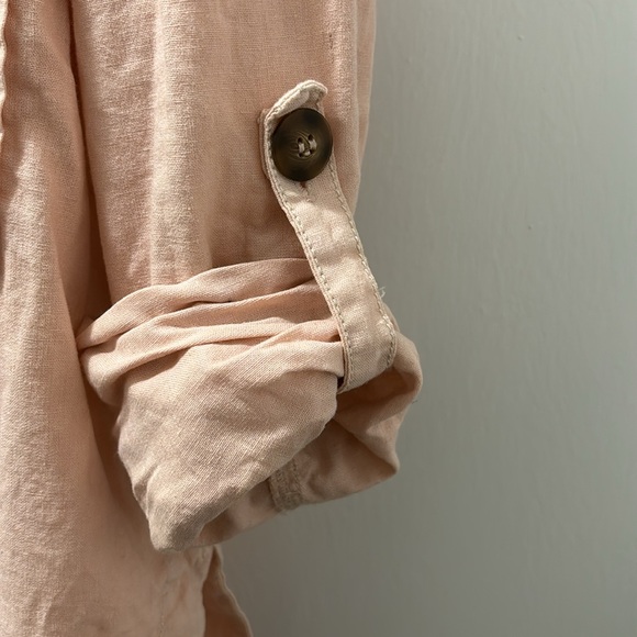 Free People Pink/Peach Button Down Shirt - Picture 3 of 6